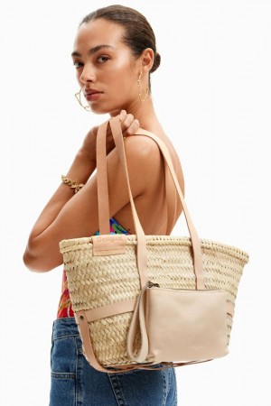 Bolso Tote Desigual S leather wicker basket Mujer | 9014782-CM