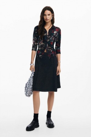 Camisa Manga Larga Desigual Floral print tulle Mujer | 6180524-XJ