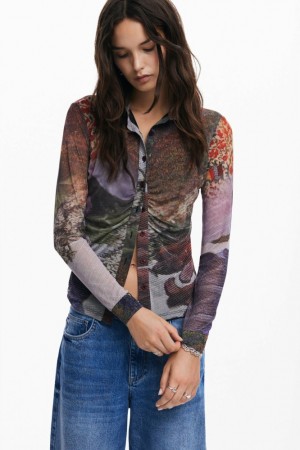 Camisa Manga Larga Desigual Long-sleeveautumn forest Mujer | 9671480-WM