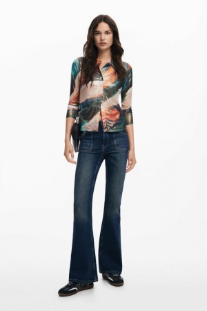 Camisa Manga Larga Desigual Multitone blouse Mujer | 1648530-WH