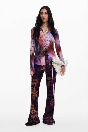 Camisa Manga Larga Desigual Tie-dye print shirt Mujer | 7986034-IA