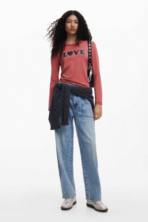 Camisa Manga Larga Desigual T-shirt I Love Mujer | 7294316-KO