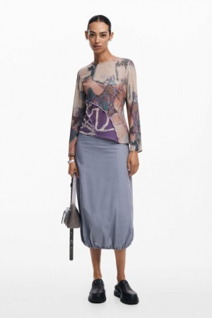 Camisas Desigual Asymmetric printed Mujer | 7359481-VK