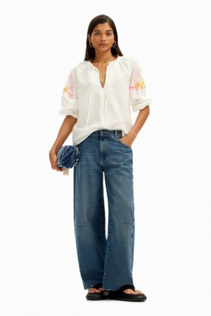 Camisas Desigual Flowy blouse with watercolor floral print Mujer | 2869754-BC