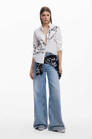 Camisas Desigual Ink letter Mujer | 8690174-WJ
