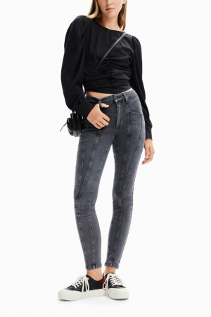 Camisas Desigual Jacquard ruched blouse Mujer | 4906125-RP