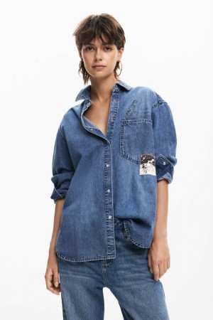 Camisas Desigual Mickey Mouse denim Mujer | 5738210-RL