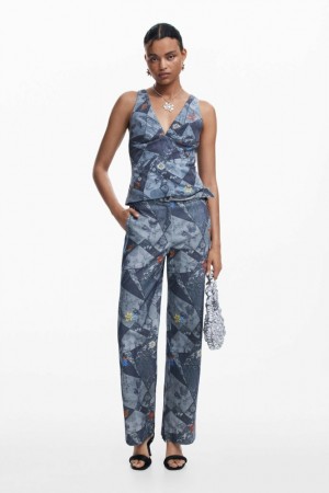 Camisas Desigual Patchwork tank top Mujer | 7948306-PK