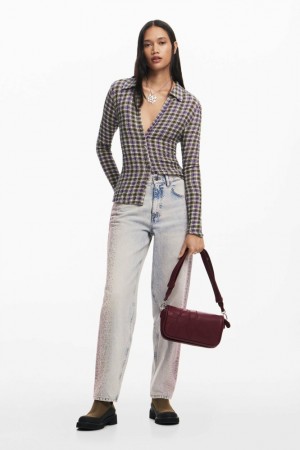 Camisas Desigual Plaid Mujer | 7629485-IQ