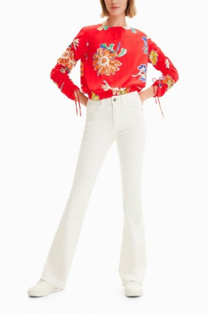 Camisas Desigual Short gathered floral blouse Mujer | 5246871-YK