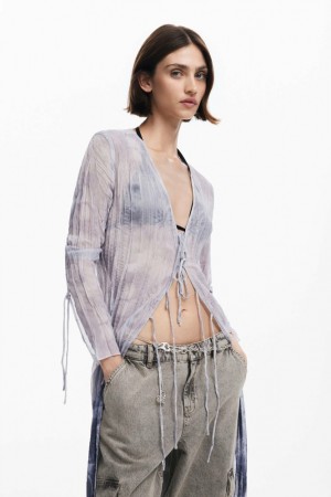 Camisas Desigual V-neck blouse with ruffles Mujer | 6231574-MQ