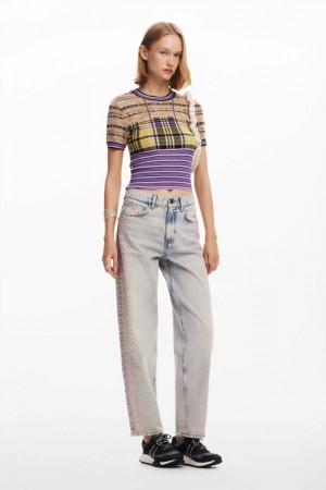 Camiseta Desigual Checkered knit Mujer | 0523187-UT