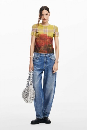 Camiseta Desigual Printed tulle Mujer | 9143825-QE