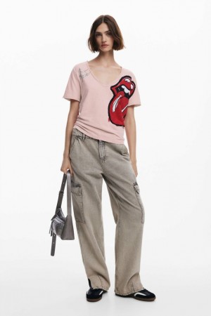 Camiseta Desigual Rhinestone The Rolling Stones Mujer | 6530947-XP