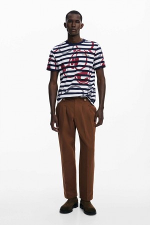 Camiseta Desigual Striped and Mickey Hombre | 8934156-JH