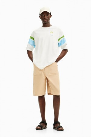 Camiseta Desigual Watercolor Palm Trees Hombre | 2981436-XR