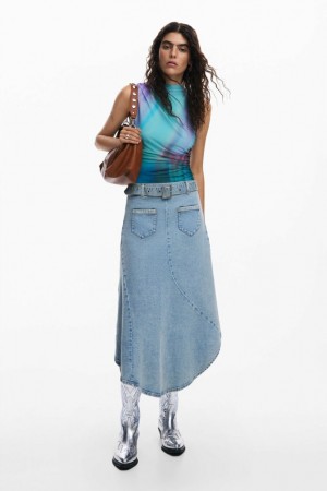 Falda Desigual Asymmetric denim Mujer | 4680521-SQ