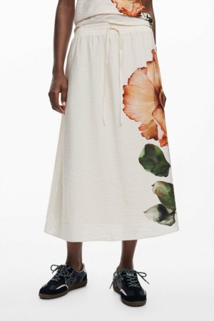 Falda Desigual Floral midi Mujer | 1430276-QY