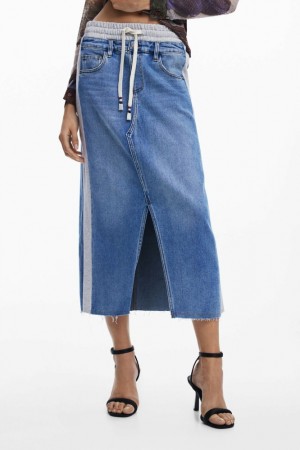 Falda Desigual Hybrid denim midi Mujer | 9530147-SZ