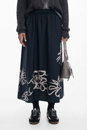 Falda Desigual Long floral Mujer | 1425870-AD