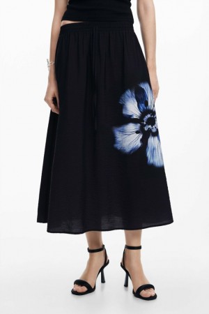 Falda Desigual Long floral Mujer | 9028543-EU
