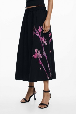 Falda Desigual Midi orchids Mujer | 7094582-NX