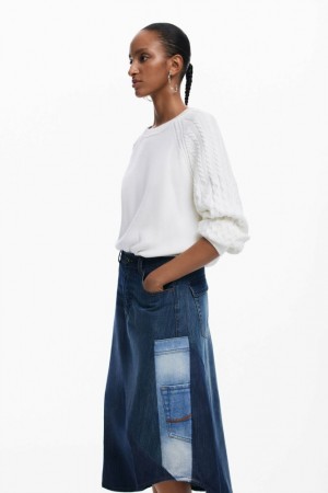 Falda Desigual Patchwork denim Mujer | 9165724-YE