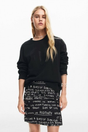 Falda Desigual Phrase print miniskirt Mujer | 8972416-ZC