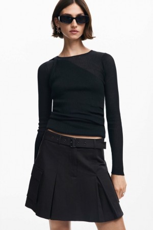Falda Desigual Pleated with belt Mujer | 3876925-CM