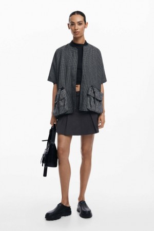 Ponchos Desigual Houndstooth Mujer | 3915462-HU