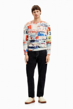 Sudaderas Desigual Magazine print Hombre | 8571642-XL