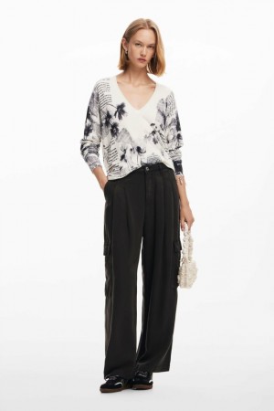 Suéteres Desigual Knitted with text print Mujer | 5139287-DV