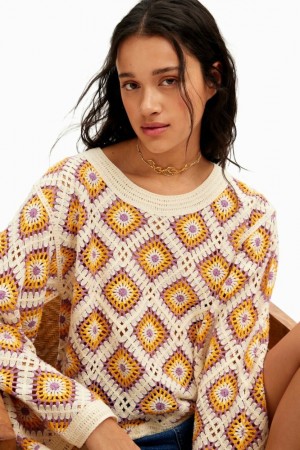Suéteres Desigual Multicolour crochet pullover Mujer | 7345089-IZ