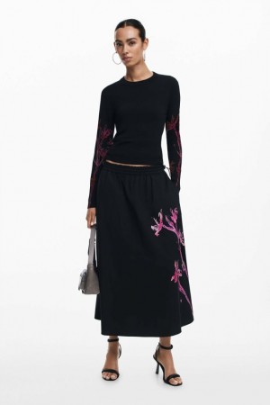 Suéteres Desigual Orchid Sleeve Mujer | 8064291-OF