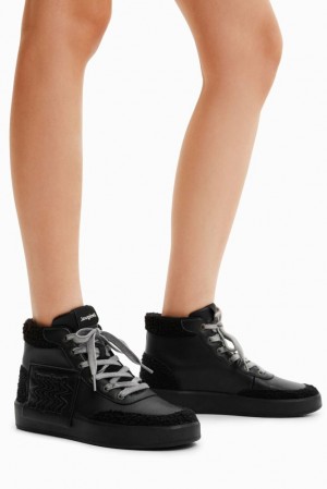 Tenis Desigual Faux-sheepskin high-top Mujer | 9871046-IK