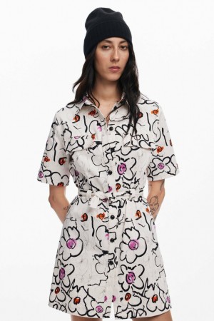 Vestido Desigual Dress with drawn flowers Mujer | 7412953-EW