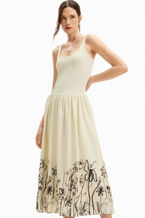 Vestido Desigual Floral flared midi Mujer | 8617045-ZD