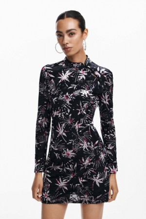 Vestido Desigual Leaf with kimono collar Mujer | 3674281-HY