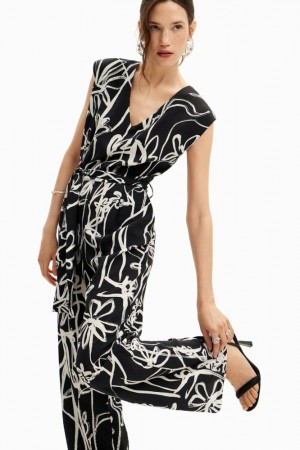 Vestido Desigual Long jumpsuit with illustrated flowers Mujer | 1694857-XO