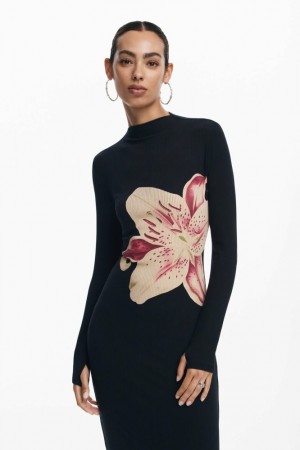 Vestido Desigual Long with large orchid Mujer | 1763958-QX