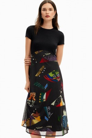 Vestido Desigual M. Christian Lacroix combination midi Mujer | 2375409-MX